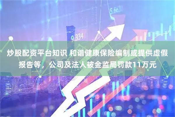 炒股配资平台知识 和谐健康保险编制或提供虚假报告等，公司及法人被金监局罚款11万元
